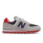 New Balance 574 Kids' Pre-school Lifestyle Shoes - Grey/red (pc574mub)