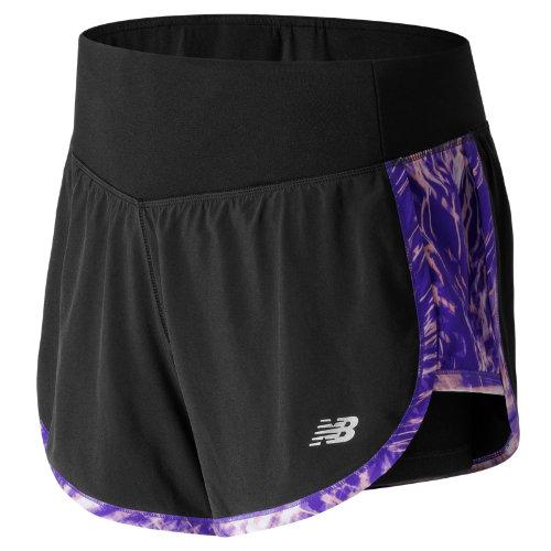 New Balance 63225 Women's Impact 4 Inch 2 In 1 Short - Black/purple (ws63225edv)