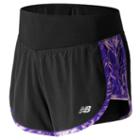 New Balance 63225 Women's Impact 4 Inch 2 In 1 Short - Black/purple (ws63225edv)