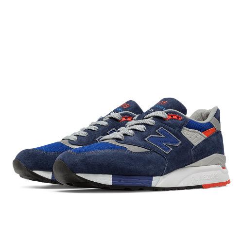 New Balance 998 Heritage Men's Made In Usa Shoes - Navy, Silver, Orange (m998csal)