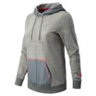 New Balance 5126 Women's Nb Pullover Hoodie - Heather Grey, Bright Cherry (awlt5126hcp)