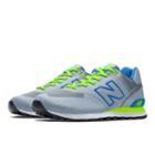 New Balance Woven 574 Men's 574 Shoes - Light Grey, Neon Green, Campanula (ml574all)