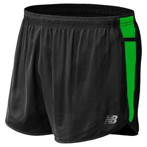New Balance 5121 Men's Impact 3 Inch Split Short - Black, Acidic Green (mrs5121acg)