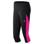 New Balance 4323 Women's Pink Ribbon Accelerate Capri - Black, Pink Glo (rwrp4323bng)