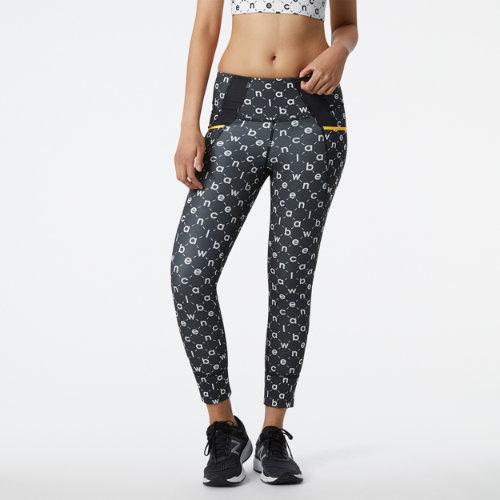 New Balance Women's Shape Shield 7/8 High Rise Printed Pocket Tight