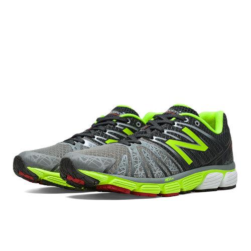 New Balance 890v5 Men's Neutral Cushioning Shoes - Grey, Dark Grey, Lime Green (m890gr5)