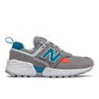 New Balance 574 Sport Kids Grade School Lifestyle Shoes - Grey/blue (gs574sa)