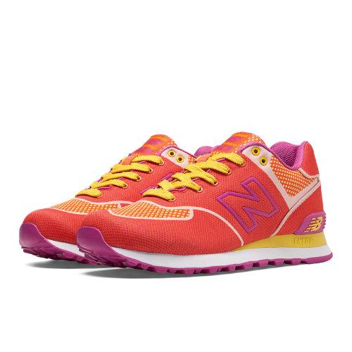 New Balance 574 Woven Women's 574 Shoes - Orange Burst, Exuberant Pink, Yellow (wl574alp)