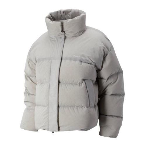 New Balance 93512 Women's Sport Style Select Cropped Heat Down Jacket - Grey (wj93512ovc)