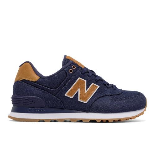 New Balance 574 15 Ounce Canvas Women's 574 Shoes - Navy/brown (wl574cdb)