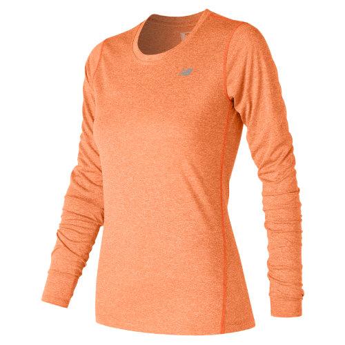 New Balance 63134 Women's Heathered Long Sleeve Tee - Orange (wt63134aoh)