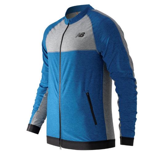 New Balance 61031 Men's N Transit Track Jacket - Sonar Heather/athletic Grey Heather (mj61031soh)