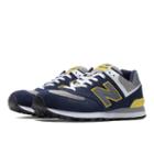 574 New Balance Men's 574 Shoes - Navy, Yellow, Grey (ml574sby)