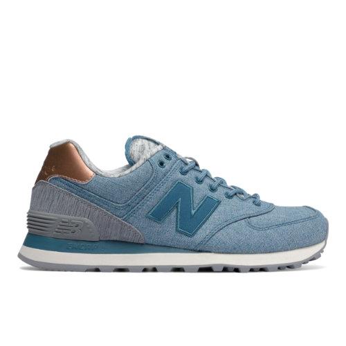 New Balance 574 Rose Gold Women's 574 Shoes - Blue/grey (wl574aec)