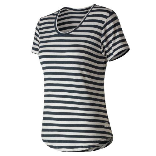 New Balance 71560 Women's Stripe Scoop Neck Tee - Navy (wt71560nv)