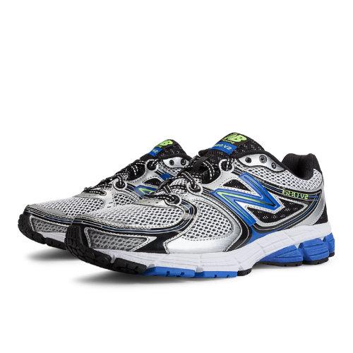 New Balance 680v2 Men's Neutral Cushioning Shoes - Silver, Blue (m680sb2)