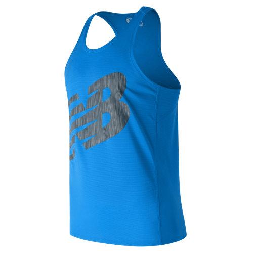 New Balance 71067 Men's Accelerate Graphic Singlet - Blue/black (mt71067elb)