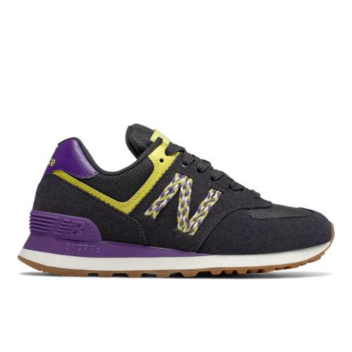 New Balance 574 Women's 574 Shoes - Black/purple/green (wl574ldn)