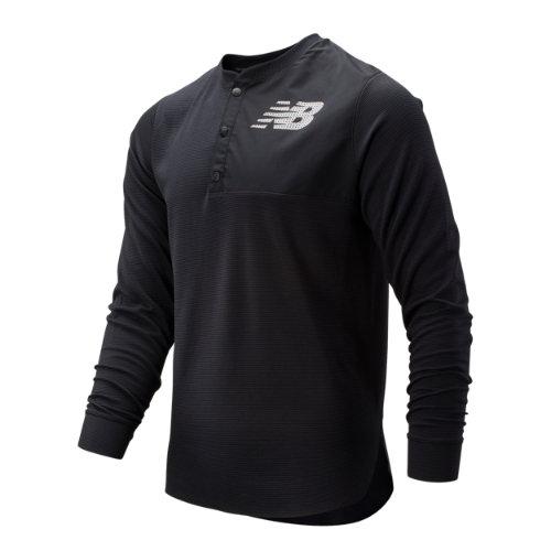 New Balance 93712 Men's Asym Baseball Henley - Black (mt93712bk)