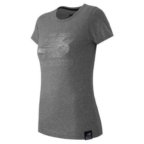 New Balance 53504 Women's Essentials Plus Ss Logo Tee - Grey (wt53504ag)