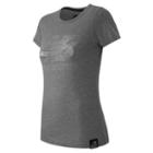 New Balance 53504 Women's Essentials Plus Ss Logo Tee - Grey (wt53504ag)