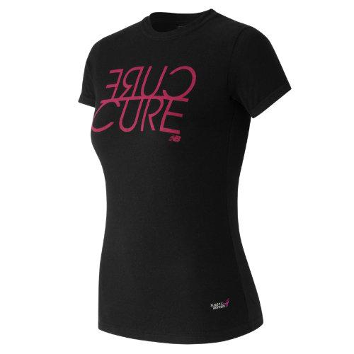 New Balance 61137 Women's Pink Ribbon Cure Tee - Black (rwt61137bk)