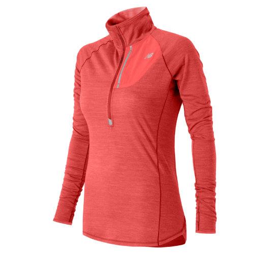 New Balance 53209 Women's Performance Merino Half Zip - Cerise Heather (wt53209crh)