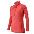 New Balance 53209 Women's Performance Merino Half Zip - Cerise Heather (wt53209crh)