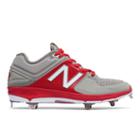 New Balance Low-cut 3000v3 Metal Cleat Men's Low-cut Cleats Shoes - Grey/red (l3000gr3)