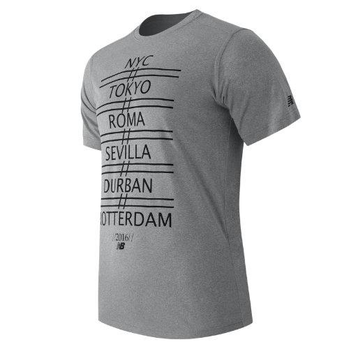 New Balance 61091 Men's Ss Graphic Heather Tech Tee - Athletic Grey Print (mt61091atk)