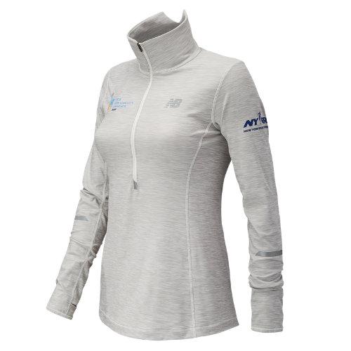 New Balance 73240 Women's Nyc Marathon Nyc In Transit Half Zip - Off White (wt73240vsah)