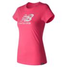 New Balance 71556 Women's Batik Logo Tee - Pink (wt71556akk)