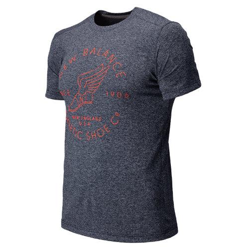 New Balance 5140 Men's Nb Classic Heathered Tee - Dark Sapphire, Dynamite (mrt5140dks)