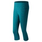New Balance 53117 Women's Performance Printed Capri - Sea Glass, Deep Water (wp53117msdw)