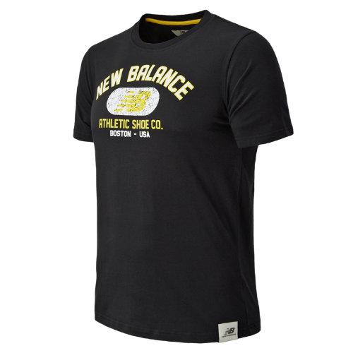 New Balance 4391 Men's Collegiate Arch Logo Tee - Blue Graphite, Yellow, White (emet4391bgh)