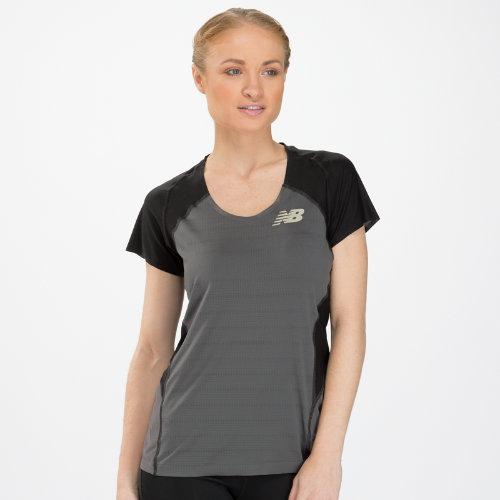 New Balance 4102 Women's Boylston Short Sleeve - Magnet, Black (wrt4102bk)