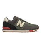 New Balance 574 Kids Grade School Lifestyle Shoes - Green/red (gc574jhr)