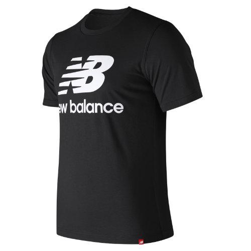 New Balance 91546 Men's Essentials Stacked Logo Tee - Black (mt91546bk)