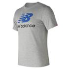 New Balance 73587 Men's Essentials Stacked Logo Tee - Grey (mt73587ag)