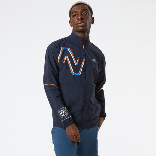New Balance Men's United Airlines Nyc Half Graphic Impact Run Jacket
