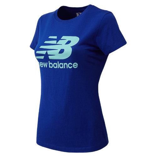 New Balance 4374 Women's Large Logo Tee - Uv Blue, Glacier (wet4374uvb)