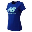 New Balance 4374 Women's Large Logo Tee - Uv Blue, Glacier (wet4374uvb)