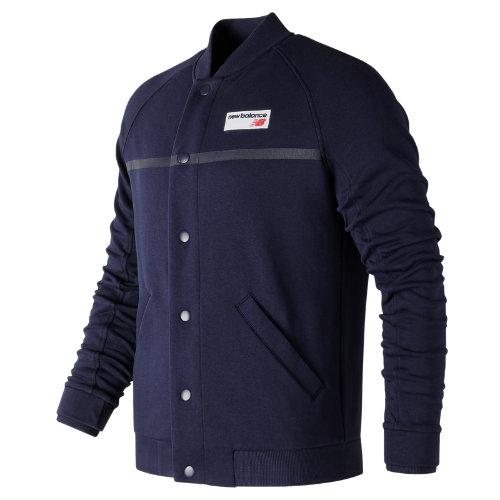 New Balance 73591 Men's Nb Athletics Snap Front Fleece - Navy (mj73591pgm)