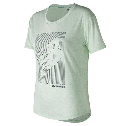 New Balance 73124 Women's Graphic Heather Tech Tee - Green (wt73124wvh)