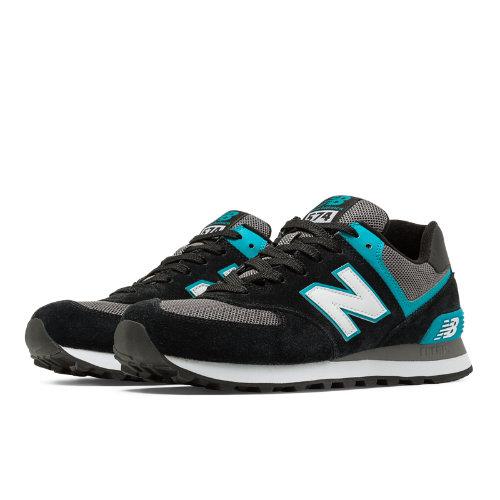 New Balance 574 Core Plus Women's 574 Shoes - Black/blue Atoll/grey (wl574aab)