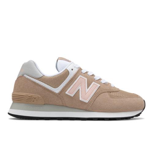 New Balance 574 Women's 574 Shoes - Tan/pink (wl574btb)