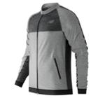 New Balance 61031 Men's N Transit Track Jacket - Heather Grey/caviar (mj61031hgr)