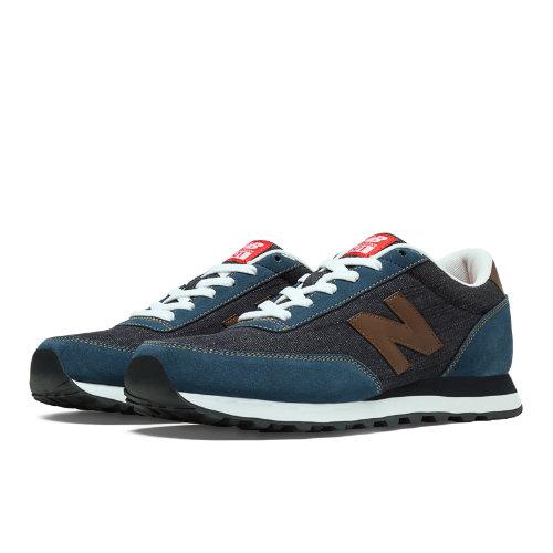 New Balance Vintage Indigo 501 Men's Running Classics Shoes - Ink Blue, Blue Smoke, Brown (ml501vib)