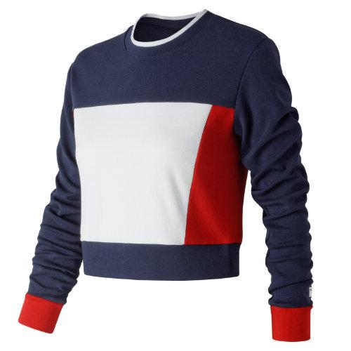 New Balance 91556 Women's Nb Athletics Long Sleeve Crop - Navy/red/white (wt91556pgm)