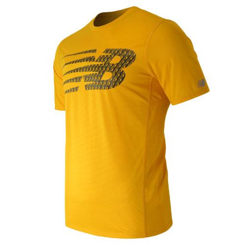 New Balance 53066 Men's Accelerate Short Sleeve Printed Top - Gold Rush (mt53066glr)